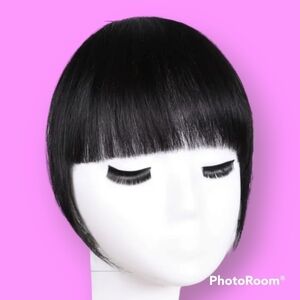 Black Human Hair Clip-In Bangs